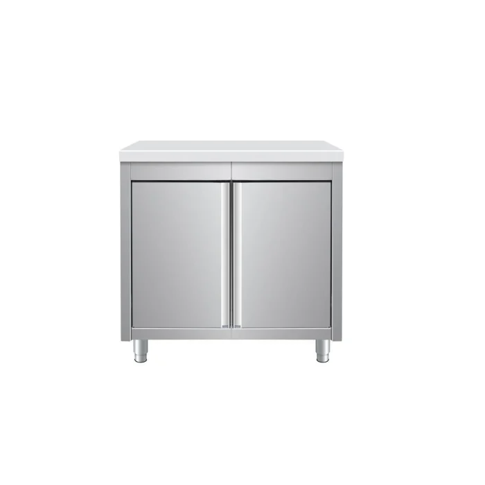 Arbeitsschrank aus Edelstahl, 80 x 70 – Bild 2