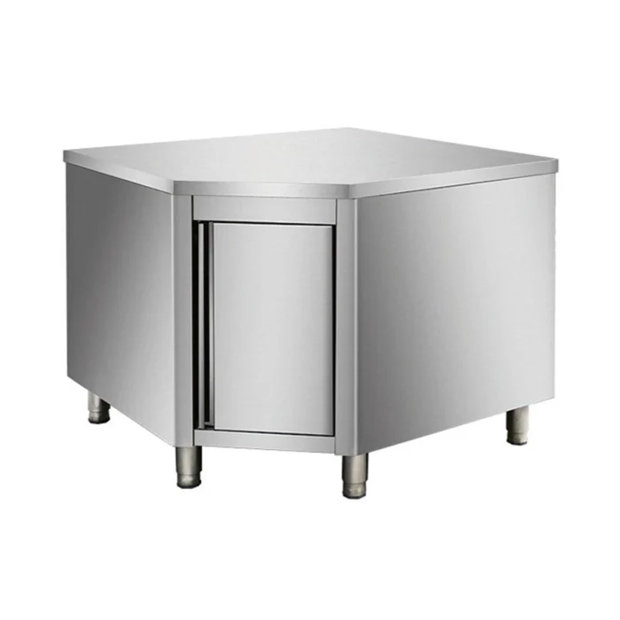 Arbeitsschrank aus Edelstahl, Eckmodul 700er Bautiefe – Bild 1