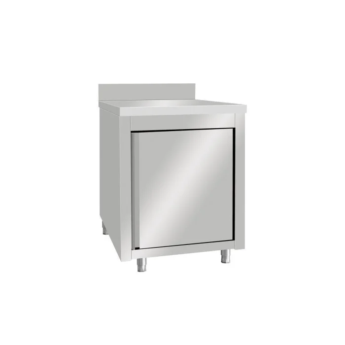 Arbeitsschrank aus Edelstahl, mit Aufkantung, 60 x 70 – Bild 1