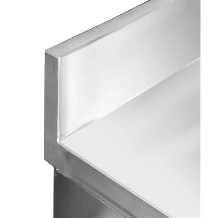Arbeitstisch aus Edelstahl, mit Aufkantung, 160 x 70 – Bild 2