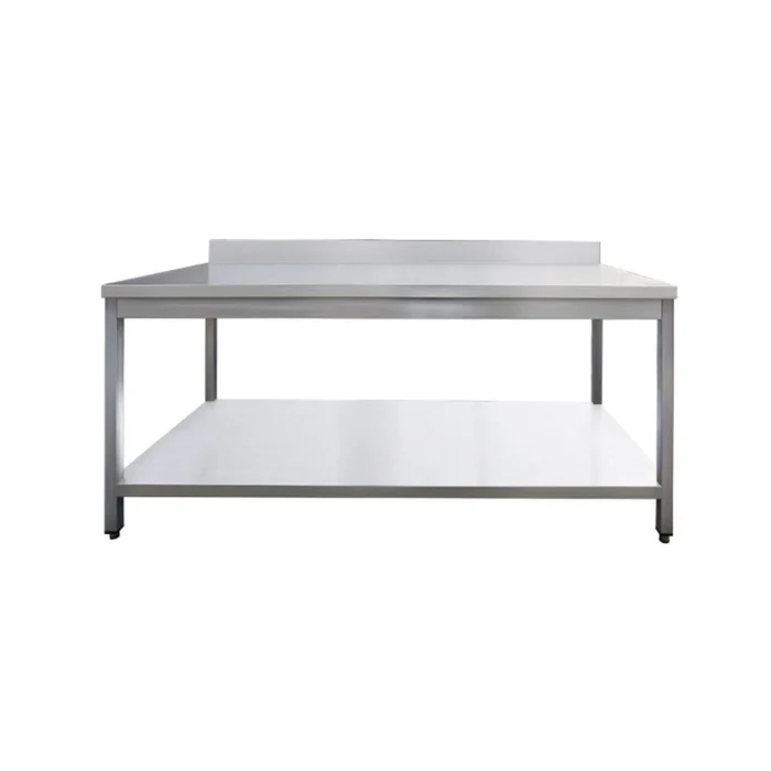 Arbeitstisch aus Edelstahl, mit Aufkantung, 60 x 70 – Bild 1