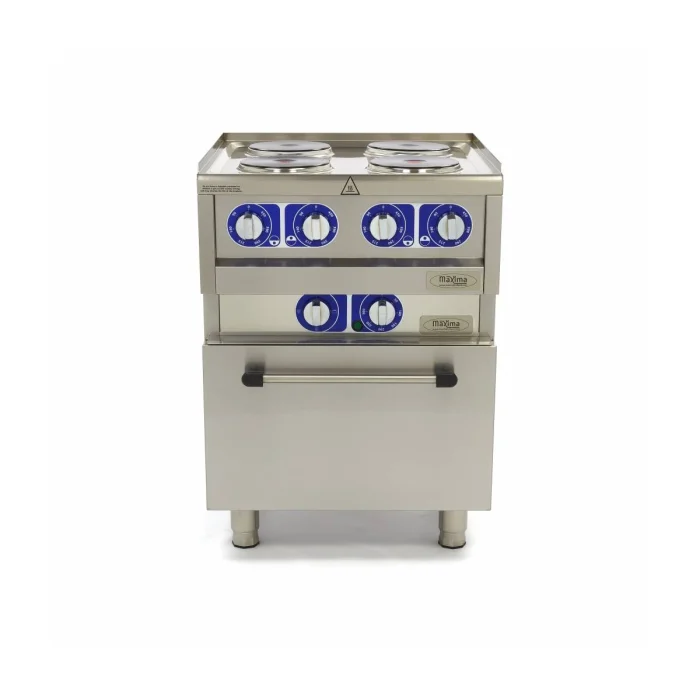 Commercial Klasse Gastro Kochplatte - Elektrisch - 600 x 600 mm tief - 4 Brenner - mit Ofen - 10000 Watt – Bild 2