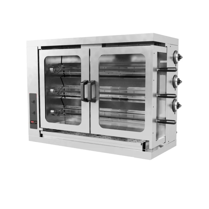 Elektro Hähnchengrill mit 3 Spießen für 15 Hähnchen / 1098x480x820 mm – Bild 1
