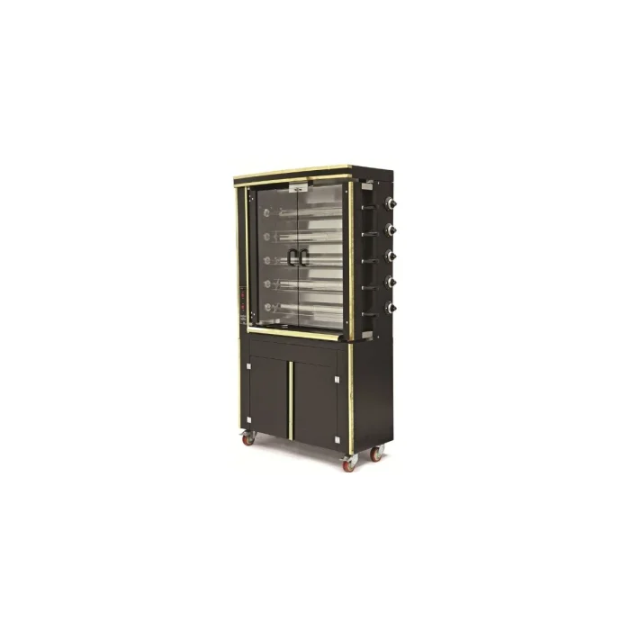 Elektro Hähnchengrill Plus mit 5 Spießen für 25 Hähnchen / 1100x480x2030 mm – Bild 1