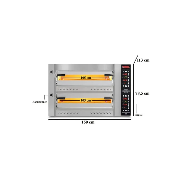 Elektro Pizzaofen / 6+6 34 cm / Breit / Digital – Bild 3