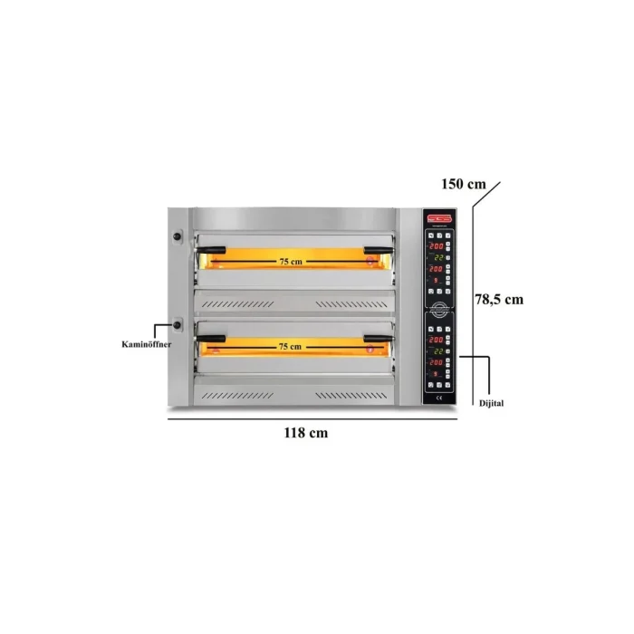 Elektro Pizzaofen / 6+6 34 cm / Tief / Digital – Bild 2