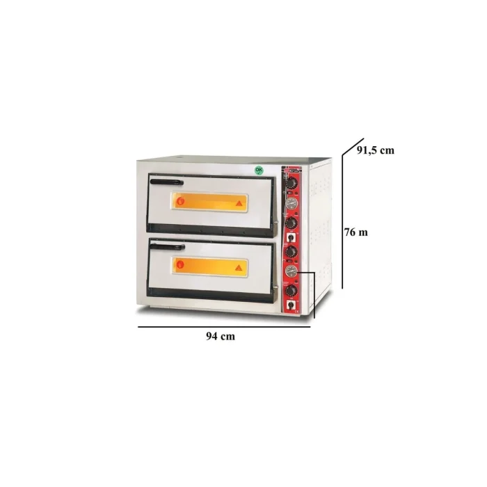 Elektro Pizzaofen Classic / 4+4x33 cm mit Thermometer / Breit / PO/6868 DE/T – Bild 2
