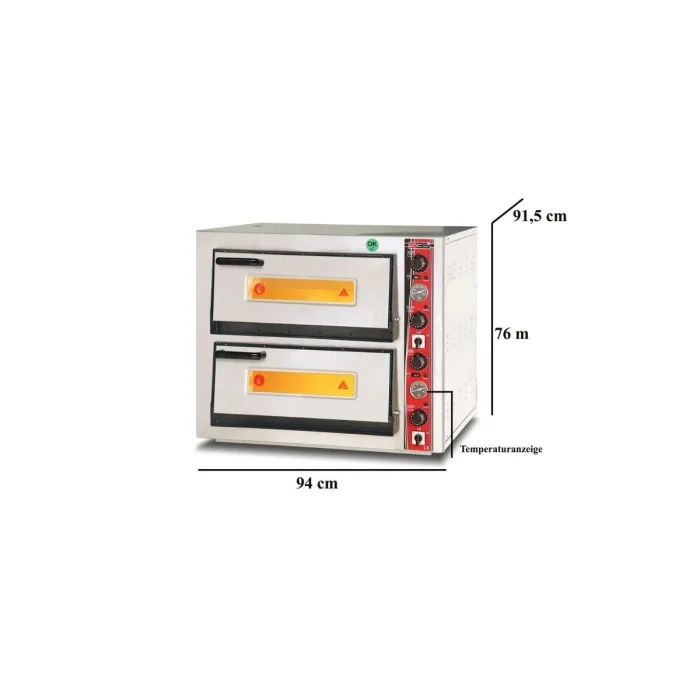 Elektro Pizzaofen Classic / 4+4x33 cm mit Thermometer / Breit / PO/6868 DE/T – Bild 3