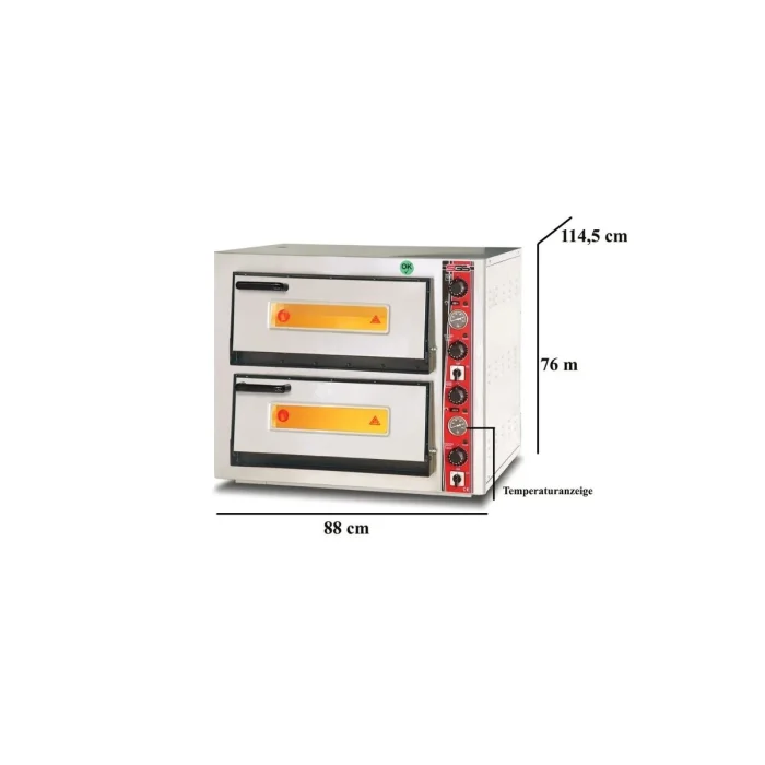 Elektro Pizzaofen Classic / 6+6x30 cm mit Thermometer / Tief / PO/6292 DE/T – Bild 3