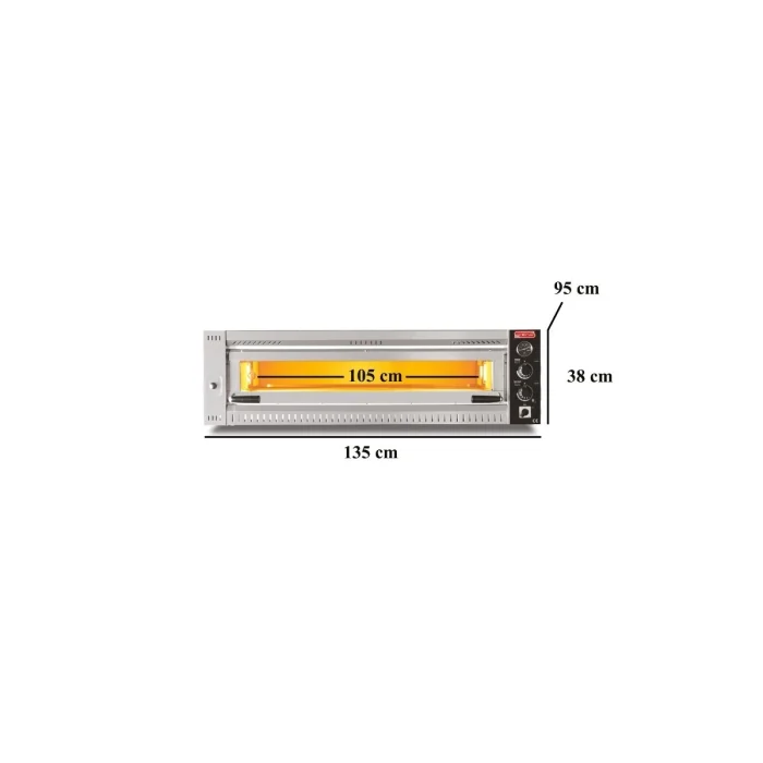 Elektro Profi Pizzaofen / 6x34 cm (Breit) / Vollschamott / PO 10570/T – Bild 2
