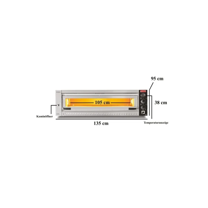 Elektro Profi Pizzaofen / 6x34 cm (Breit) / Vollschamott / PO 10570/T – Bild 3
