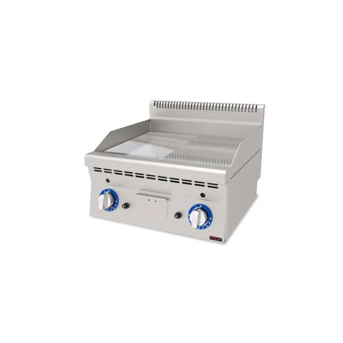 Gas Bratplatte Hardchrome / Glatt + Gerillt / 7.4 kW / Premium Serie 600 – Bild 1