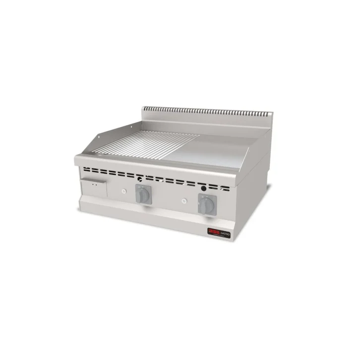 Gas Bratplatte Hardchrome / Glatt+Gerillt / 12.6 kW / Premium Serie 700 – Bild 1