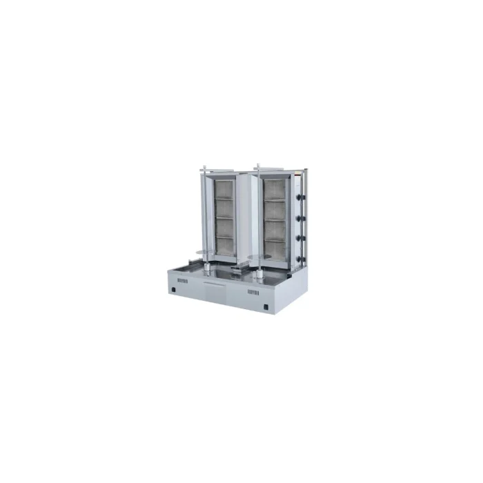 Gas Dönergrill - Gyrosgrill / 4+4 Brenner / Motor unten / max. 70+70 kg / inkl. Flügeltüren – Bild 1