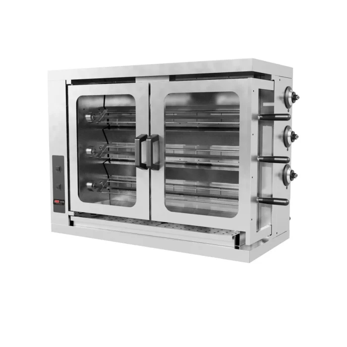 Gas Hähnchengrill mit 3 Spießen für 15 Hähnchen / 1098x480x820 mm – Bild 1