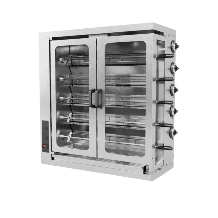 Gas Hähnchengrill mit 5 Spießen für 25 Hähnchen / 1098x480x1170 mm – Bild 1