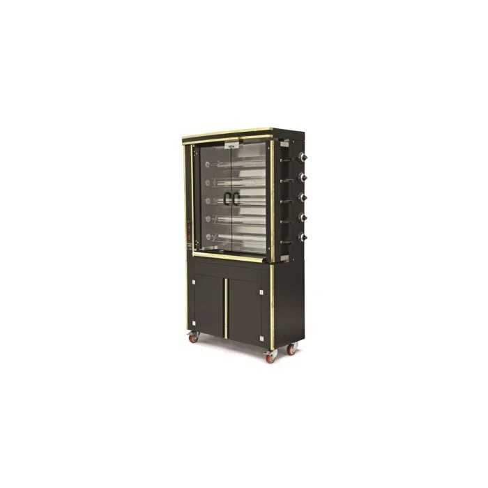 Gas Hähnchengrill mit 5 Spießen für 25 Hähnchen / 1100x480x2030 mm – Bild 1