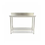Gastro Edelstahltisch - 100 x 60 cm - Einstellbare Höhe - mit Backsplash und Lagerregal – Bild 2
