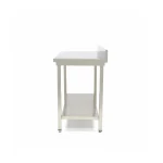 Gastro Edelstahltisch - 100 x 60 cm - Einstellbare Höhe - mit Backsplash und Lagerregal – Bild 3