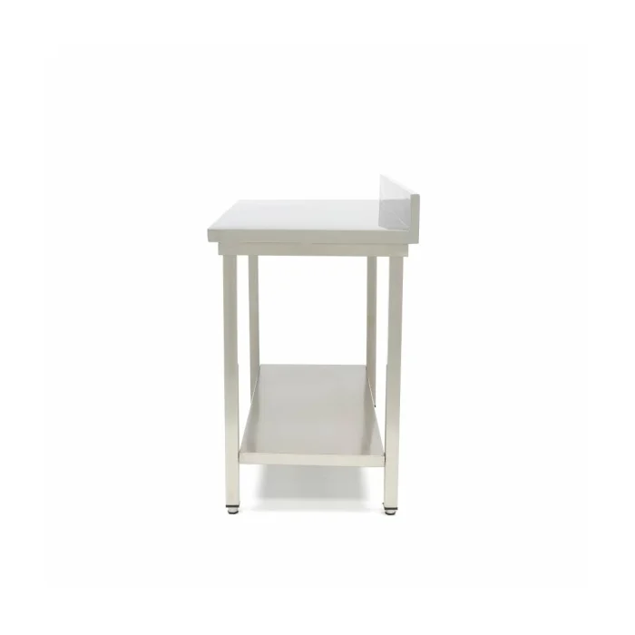Gastro Edelstahltisch - 100 x 60 cm - Einstellbare Höhe - mit Backsplash und Lagerregal – Bild 3