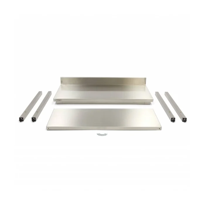 Gastro Edelstahltisch - 100 x 60 cm - Einstellbare Höhe - mit Backsplash und Lagerregal – Bild 4