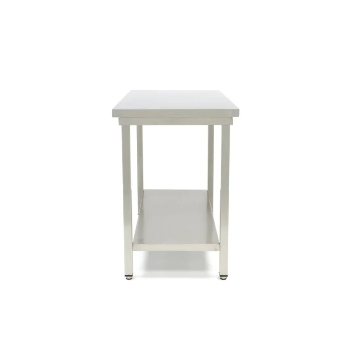 Gastro Edelstahltisch - 100 x 60 cm - Einstellbare Höhe - mit Lagerregal – Bild 3