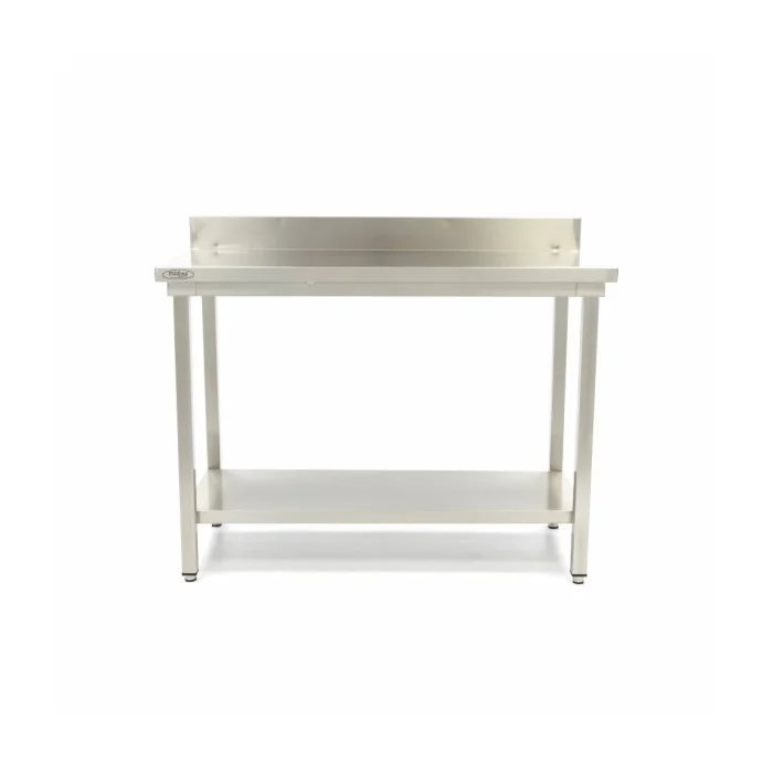 Gastro Edelstahltisch - 120 x 70 cm - Einstellbare Höhe - mit Backsplash – Bild 1