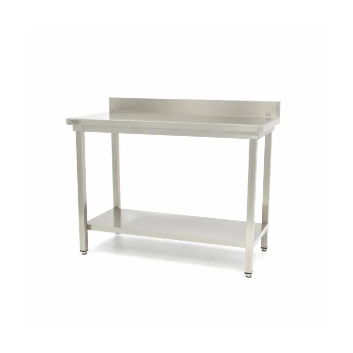 Gastro Edelstahltisch - 120 x 70 cm - Einstellbare Höhe - mit Backsplash – Bild 2