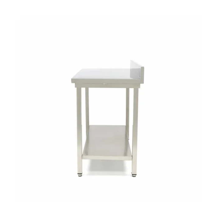 Gastro Edelstahltisch - 120 x 70 cm - Einstellbare Höhe - mit Backsplash – Bild 3