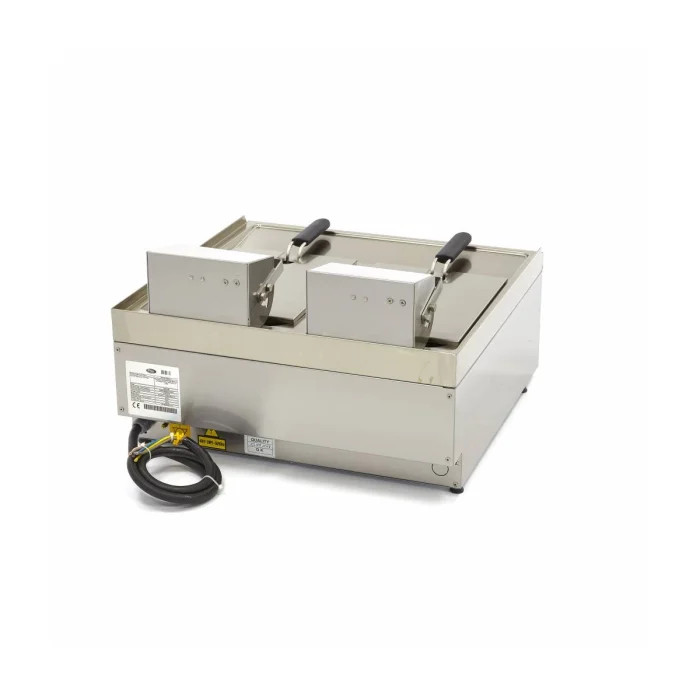 Gastro Fritteuse - 2 x 10 l - 2 Körbe - mit Ablasshahn - 400 V – Bild 4