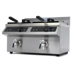 Gastro Fritteuse - 2 x 8 l - 2 Körbe - mit Ablasshahn - Induktion