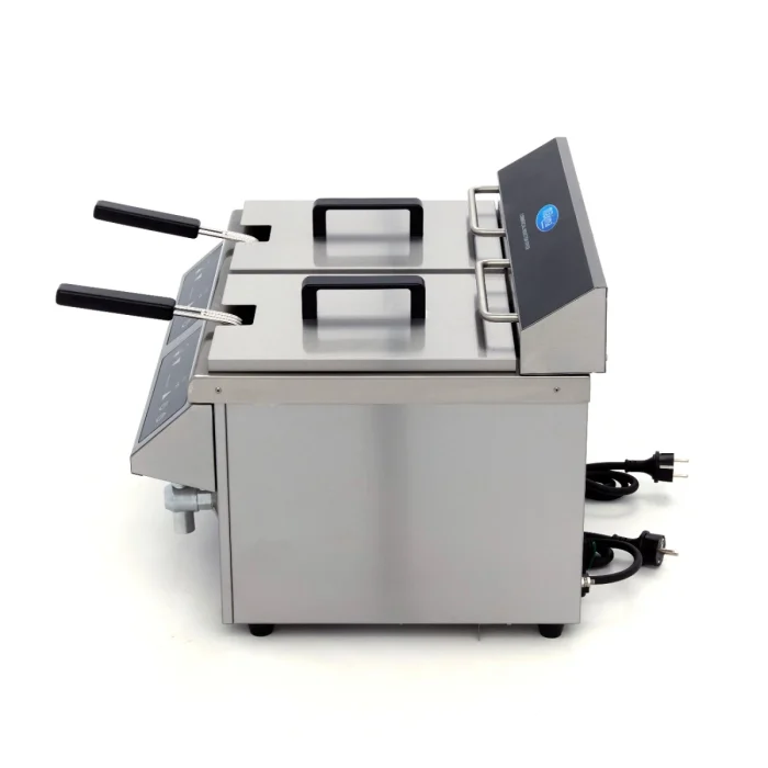 Gastro Fritteuse - 2 x 8 l - 2 Körbe - mit Ablasshahn - Induktion – Bild 3