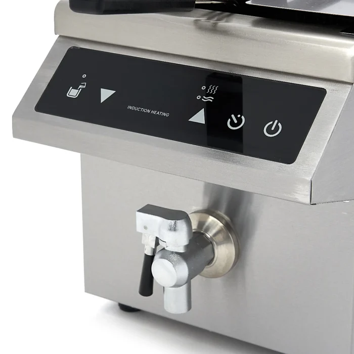 Gastro Fritteuse - 8 l - 1 Körb - Induktion - mit Ablasshahn – Bild 6