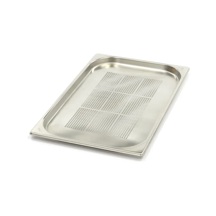 Gastro Gastronormbehälter - 1/1 GN - 2 cm Tief - Edelstahl - Perforiert – Bild 1