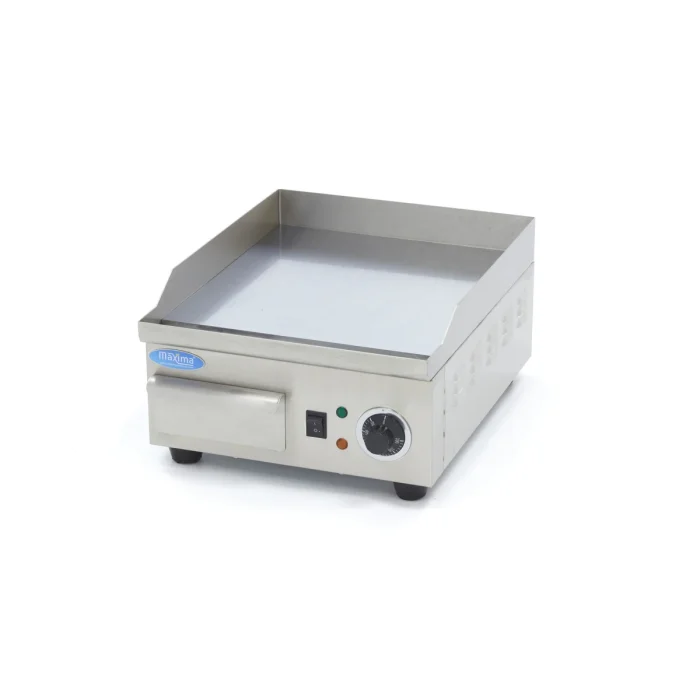 Gastro Grillplatte - Glatte Chrom - 36 cm - inkl. Tropfschale – Bild 1