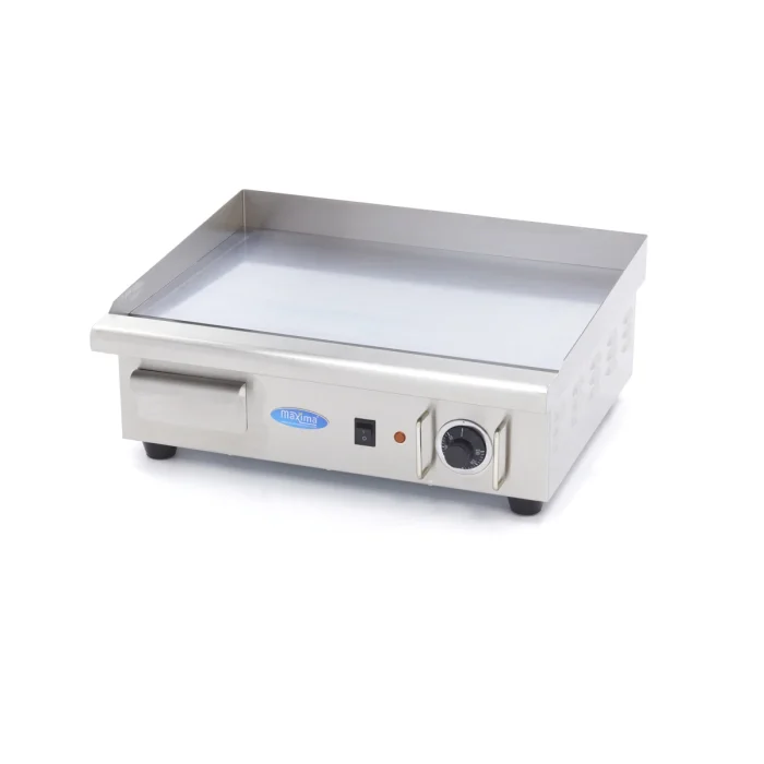 Gastro Grillplatte - Glatte Chrom - 55 cm - inkl. Tropfschale – Bild 1