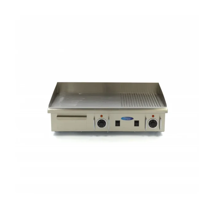 Gastro Grillplatte - Halb Gerillt - 73 cm - inkl. Tropfschale - 400 V – Bild 2