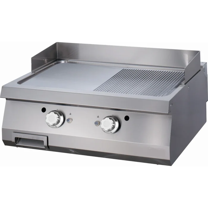 Gastro Heavy Duty Grillplatte - Halb Gerillt - Doppeleinheit - 70 cm Tief - Gas – Bild 1