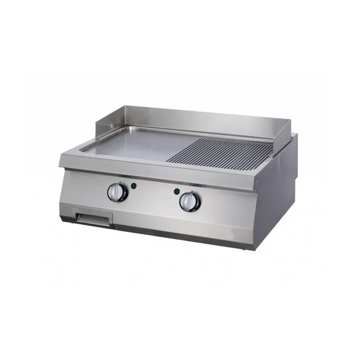 Gastro Heavy Duty Grillplatte - Halb Gerillte Chrom - Doppeleinheit - 70 cm Tief - Gas – Bild 1