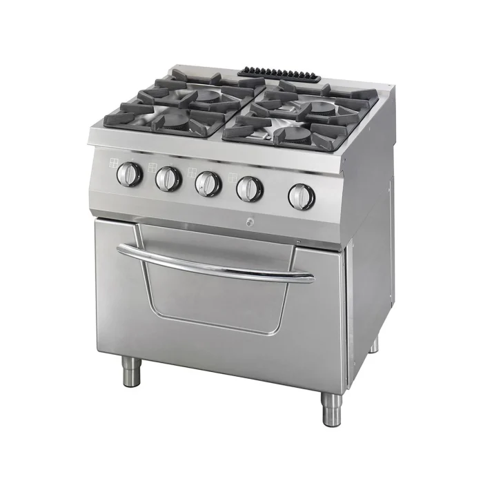 Gastro Heavy Duty Herd - 4 Brenner - Doppeleinheit - 70 cm Tief - 37 kW - Gas inkl. Ofen – Bild 1