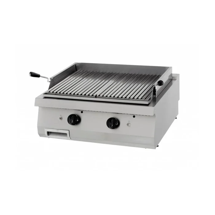 Gastro Heavy Duty Lavasteingrill - Doppeleinheit - 70 cm Tief - Gas – Bild 1