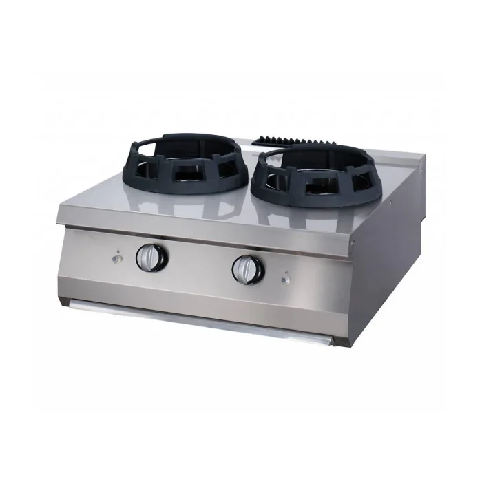 Gastro Heavy Duty Wok Herd - 2 x 28,5 cm Kochringe - Doppeleinheit - 70 cm Tief - Gas – Bild 1