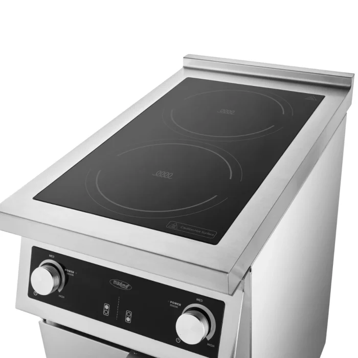 Gastro Induktionsherd - 2 Brenner - 70 cm Tief - mit Ständer – Bild 4