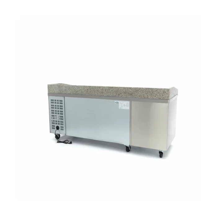 Gastro Pizzakühltisch - 202 cm - 2 Türen - Passt 5 x 1/6 GN - 7 Schubladen – Bild 4