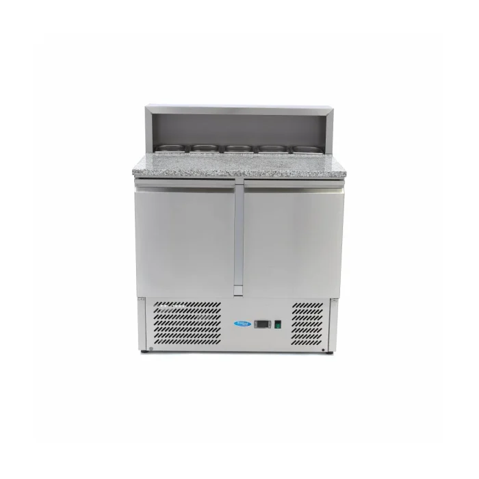 Gastro Pizzakühltisch - 90 cm - 2 Türen - Passt 5 x 1/6 GN - inkl. Edelstahlabdeckung – Bild 2