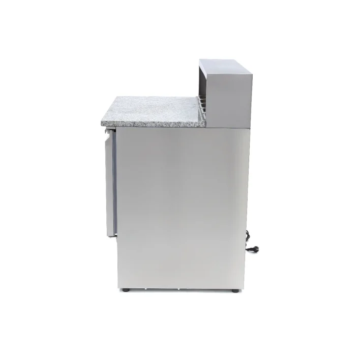 Gastro Pizzakühltisch - 90 cm - 2 Türen - Passt 5 x 1/6 GN - inkl. Edelstahlabdeckung – Bild 3