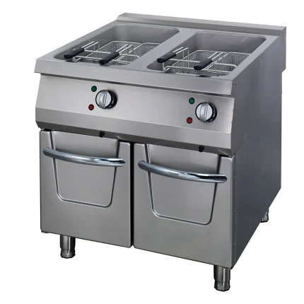 Gastro Premium Fritteuse - 2 x 22 l - Doppeleinheit - 90 cm Tief - mit Ablasshahn - Elektrisch