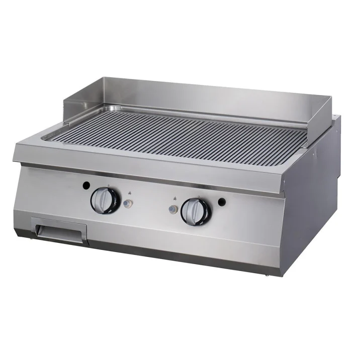 Gastro Premium Grillplatte - Gerilltes Chrom - Doppeleinheit - 90 cm Tief - Gas – Bild 1