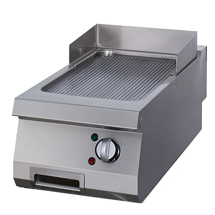 Gastro Premium Grillplatte - Gerilltes Chrom - Einzeleinheit - 90 cm Tief - Elektrisch – Bild 1
