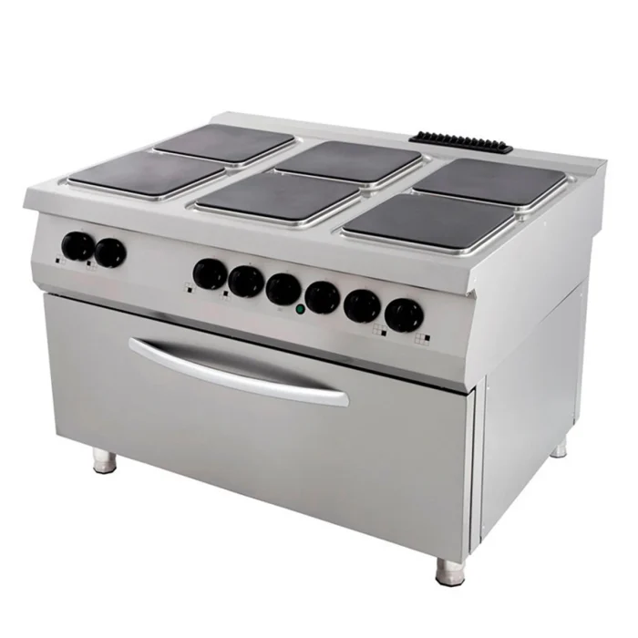 Gastro Premium Herd - 6 Brenner - Dreifache Einheit - 90 cm Tief - inkl. Breiter Ofen - Elektrisch – Bild 1